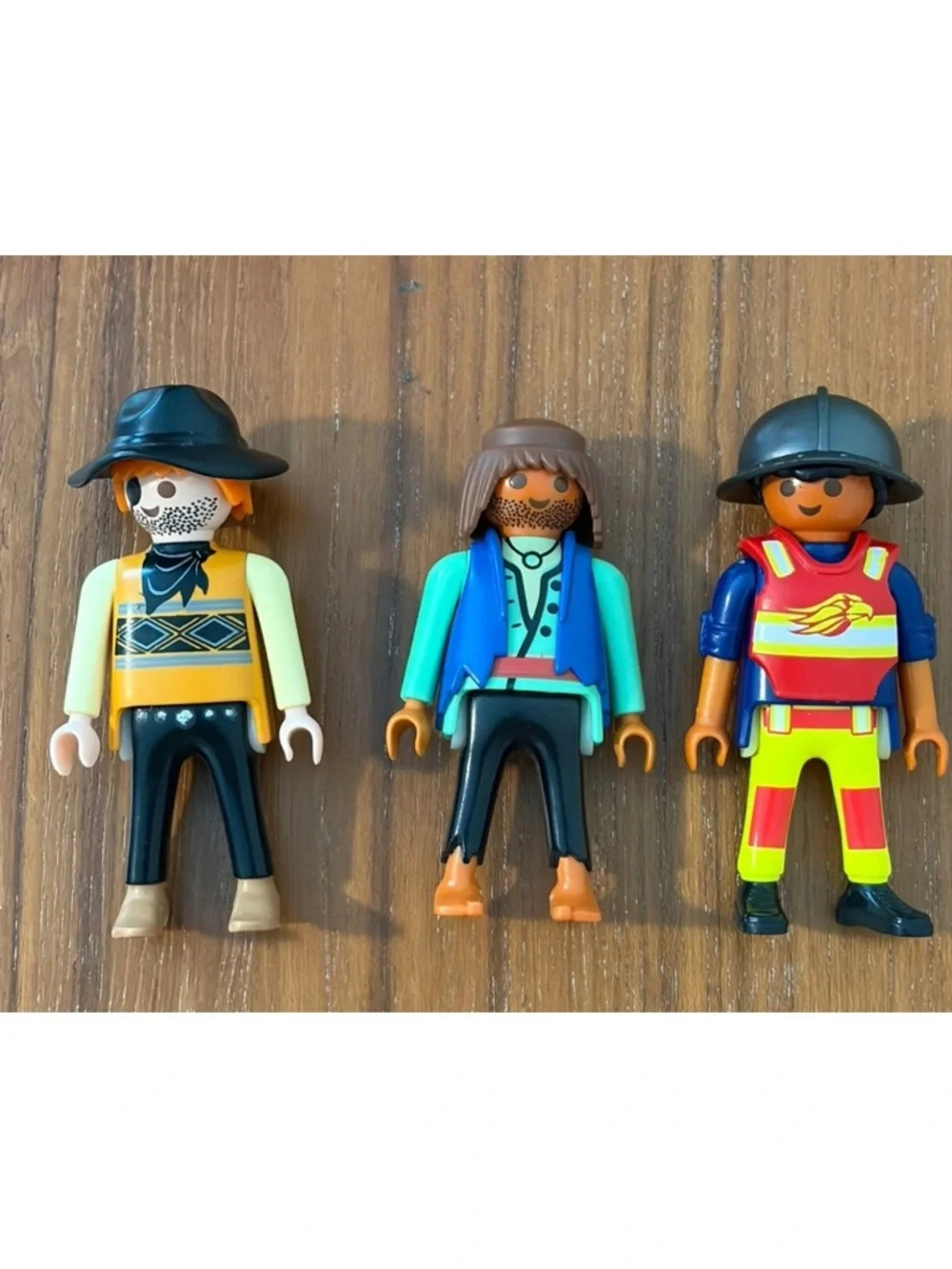 Playmobil Geobra Lot of 10 Figures (Pirates Machinist Fireman Girl +) Horse Hats